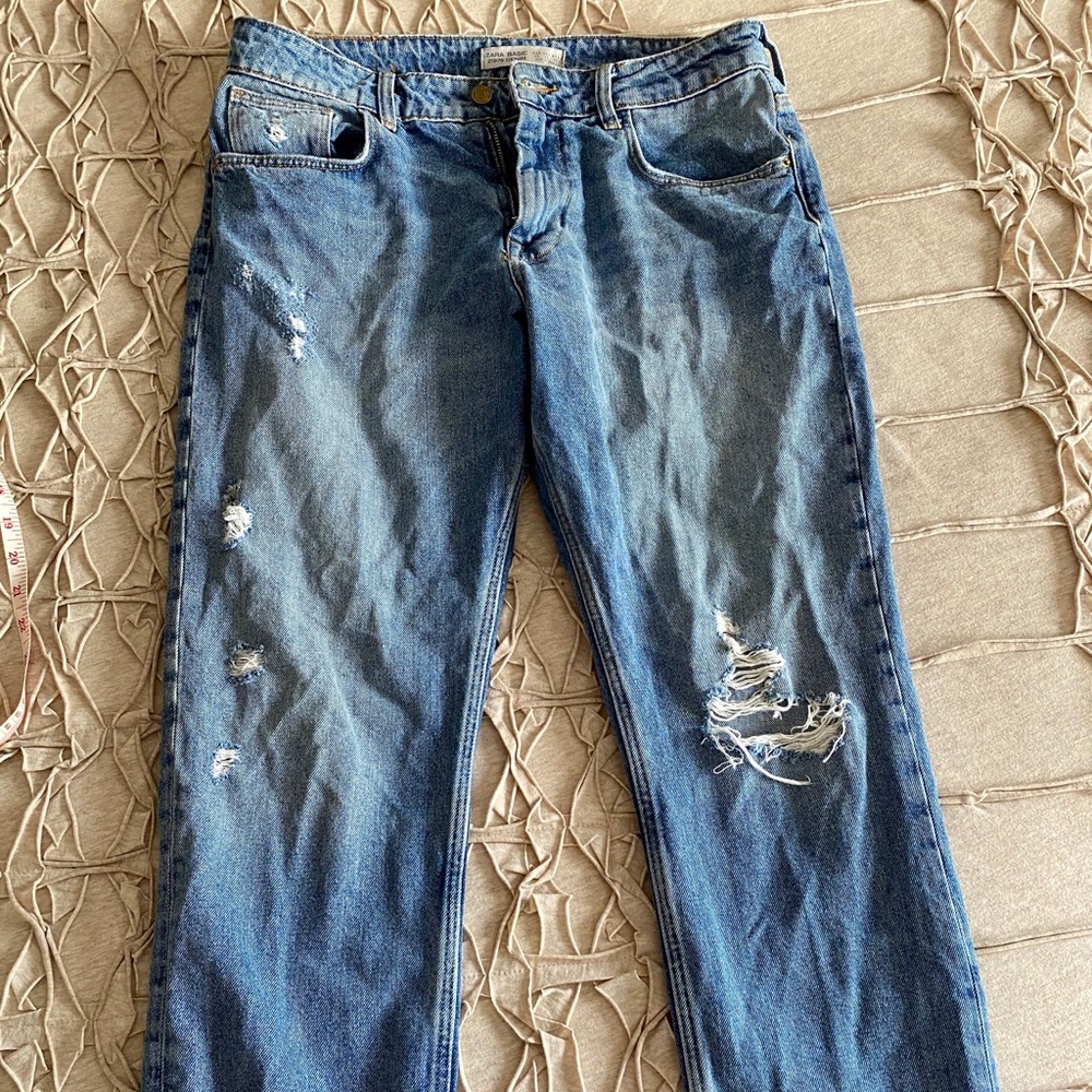 ✨ZARA BASIC Z1975 DENIM Distressed Boyfriend - 8✨